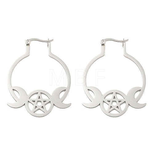 304 Stainless Steel Hoop Earrings for Women EJEW-F338-01P-1