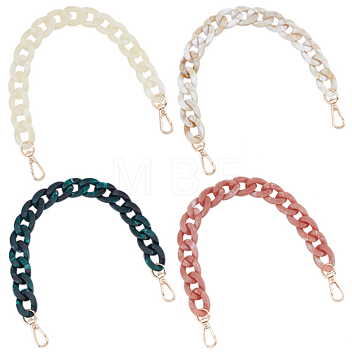 4Pcs 4 Colors Plastic Curb Chain Bag Handles FIND-FH0004-98-1