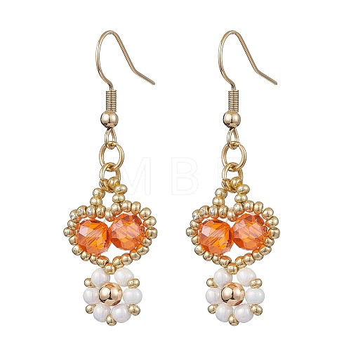 Handmade Glass Seed Beads Dangle Earrings EJEW-MZ00244-04-1