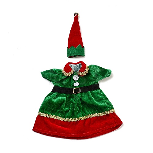 Christmas Clothes Felt Cloth & Iron Wine Bottle Cover Decoration DJEW-K027-02D-1