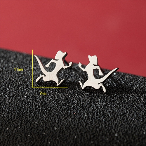 Non-Tarnish Stainless Steel Stud Earrings PW-WG88127-18-1