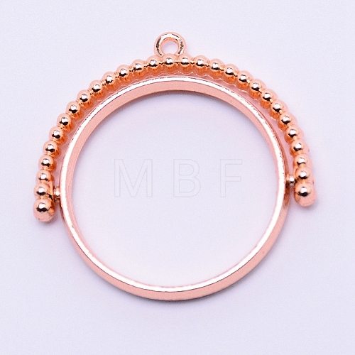 Alloy Open Back Bezel Pendants PALLOY-WH0071-60RG-RS-1