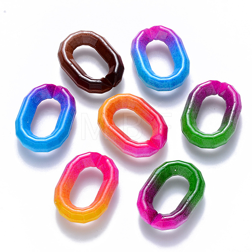 Two Tone Opaque Acrylic Linking Rings X-OACR-S036-008A-M-1