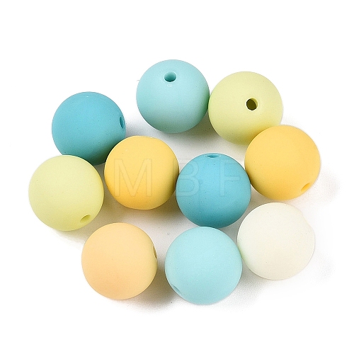 Rubberized Style Imitated Silicone Acrylic Beads MACR-T048-01A-10-1