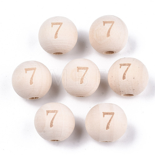 Unfinished Natural Wood European Beads WOOD-S045-141A-7-1