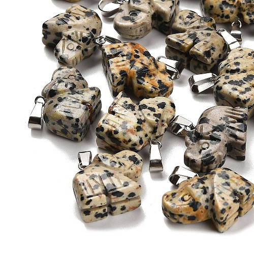 Natural Dalmatian Jasper Pendants G-B127-05P-08-1