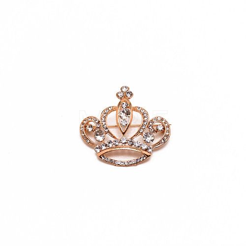 Crystal Rhinestone Crown Brooch JEWB-WH0022-32-1