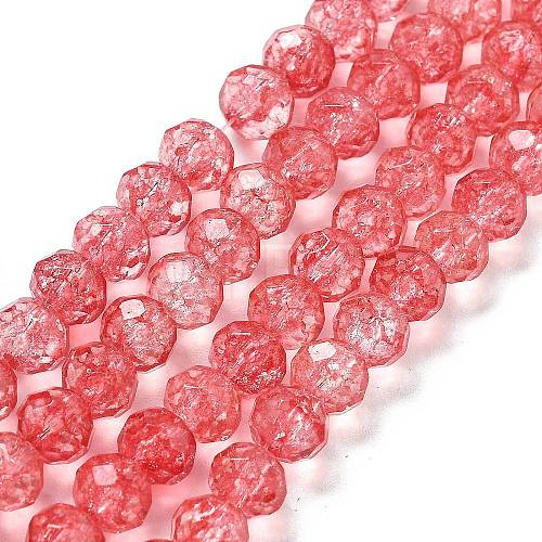 Transparent Crackle Glass Beads Strands CCG-L050-01B-01-1