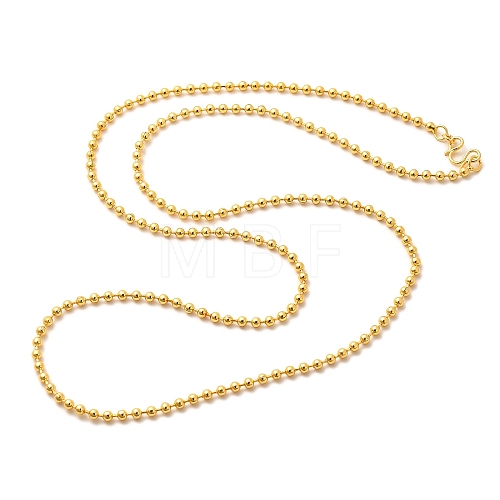 1.5mm Rack Plating Brass Ball Chain Necklaces for Women Men MAK-L044-63G-1