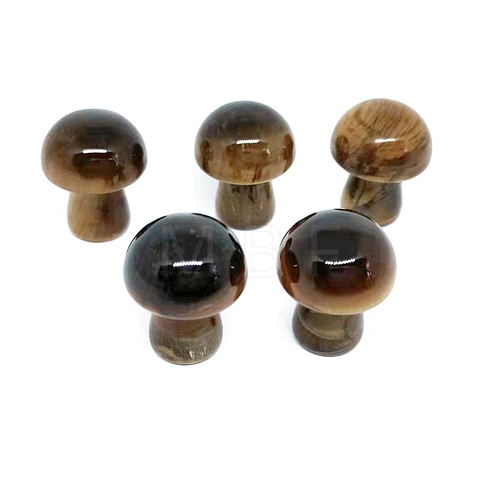 Natural Tiger Eye Healing Mushroom Figurines PW-WG12900-11-1
