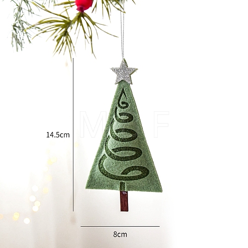 Christmas Felt Christmas Tree Shape Pendant Decorations PW-WGE2876-01-1