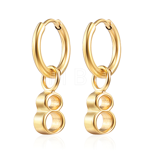 Stainless Steel Number 8 Dangle Earrings for Women KV1004-1-1