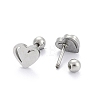 Tarnish Resistant 201 Stainless Steel Barbell Cartilage Earrings EJEW-R147-38-3