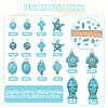 64Pcs 8 Styles 2 Colors Synthetic Turquoise Pendants PALLOY-SW00130-2