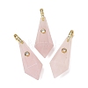 Natural Rose Quartz Beaded European Dangle Charms GG-CBA9389-03H-1