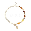 304 Stainless Steel Leaf Pendant Necklaces NJEW-JN06038-2