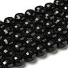 Natural Black Onyx(Dyed & Heated) Beads Strands G-K351-A02-01-1