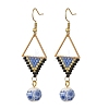 304 Stainless Steel with Cylinder Seed Beads Dangle Earrings EJEW-MZ00810-5
