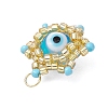 Beaded Star Eye Charms PALLOY-MZ00575-05-4