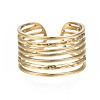 304 Stainless Steel Multi-string Open Cuff Ring RJEW-T023-33G-1