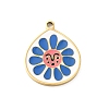 304 Stainless Steel Enamel Pendants STAS-F335-01D-1