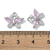 Brass Micro Pave Clear Cubic Zirconia Charms KK-H482-09P-03-3