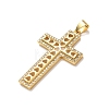 Brass Micro Pave Clear Cubic Zirconia Pendants KK-P352-02E-G-2