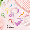   36Pcs 9 Colors Spray Painted Iron Keychain Swivel Clasps FIND-AR0004-01-5