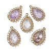 Natural Amethyst Faceted Teardrop Pendants G-I375-01G-18-1