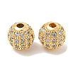 Brass Micro Pave Clear Cubic Zirconia Beads ZIRC-R113-01C-G-1
