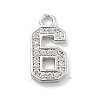 Brass Micro Pave Clear Cubic Zirconia Pendants ZIRC-I067-02G-1