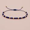 Glass & Brass Round Beads Braided Bead Bracelets RD6595-7-1