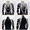 1Pc Imitation Pearl Round Beaded Multi-Layered Shoulder Body Chains for Women AJEW-GA0010-06-3