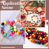 Spray Painted Round Natural Schima Wood Beads WOOD-PA0001-81B-01-5