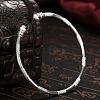 Simple Silver Color Plated Brass Cuff Bangles Torque Bangles BJEW-BB00632-2