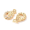Brass Micro Pave Clear Cubic Zirconia Pendants KK-A284-17B-G-2