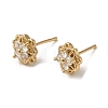 Brass Micro Pave Cubic Zirconia Stud Earring EJEW-L271-29KCG-1