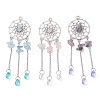 3Pcs 3 Styles Alloy Woven Net with Teardrop Big Pendants PALLOY-JF04660-1