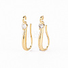 Brass Micro Pave Clear Cubic Zirconia Earring Hooks X-ZIRC-S068-005-NF-1
