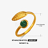 304 Stainless Steel with Synthetic Malachite Cuff Open Rings WG31EEF-02-1