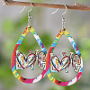 Valentine's Day Wood Dangle Earrings FS-WG2DDA3-05-1