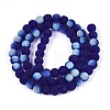 Frosted Transparent Glass Beads Strands GLAA-T032-T6mm-MBB15-2