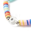 Handmade Polymer Clay Heishi Beads Stretch Bracelet BJEW-JB07372-03-4