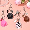 Plastic & Alloy & Faux Suede Tassel Pendant Keychains KEYC-YW00304-01-5