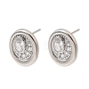 Brass Micro Pave Cubic Zirconia Stud Earrings EJEW-G471-13P-6