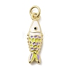 Brass Enamel Pendants KK-A266-39G-01-1