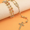 Vintage 304 Stainless Steel Round Rosary Bead Necklaces VJ4936-1-1