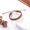 Tribal Print Imitation Leather Cord Braided Bracelets WG61E64-01-3