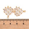 Brass Pave Clear Cubic Zirconia Connector Charms KK-S389-38G-3