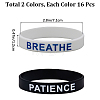 Gorgecraft 32Pcs 2 Colors Word Silicone Cord Bracelets Set Wristband BJEW-GF0001-17-2